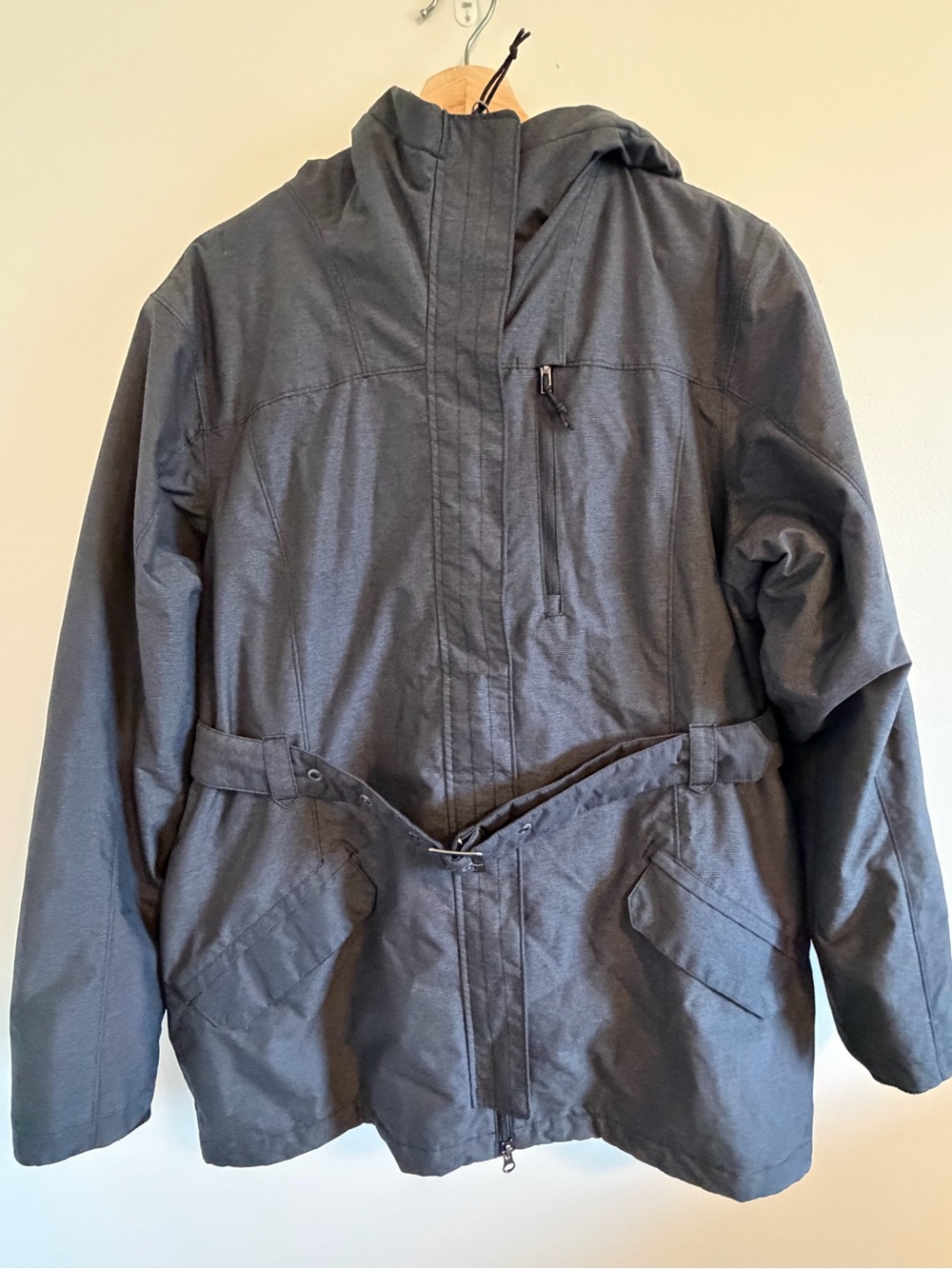 Columbia Black Hooded Trench Coat